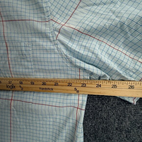 Quiksilver Button Up Shirt Short Sleeve Men Skate Surf Blue Check XL Woven Adult - Picture 7 of 12